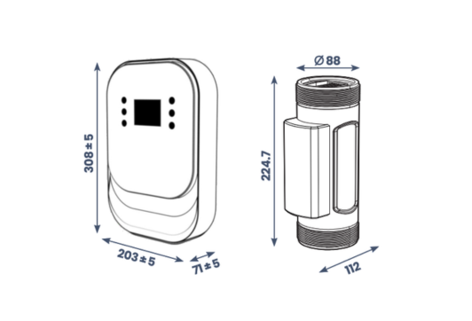Dimensions de l’électrolyseur SwimPure