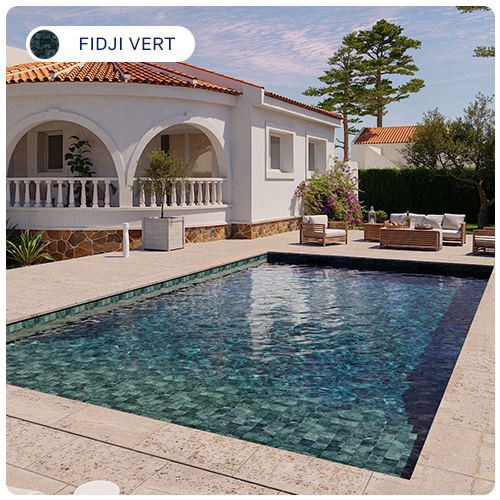 Liner 85/100ème Effet Pierre de Bali Fidji Vert