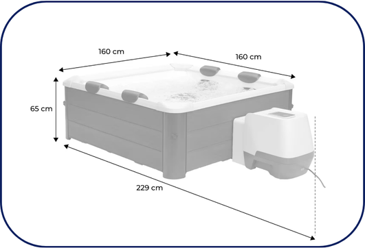 dimensions du spa rigide amber