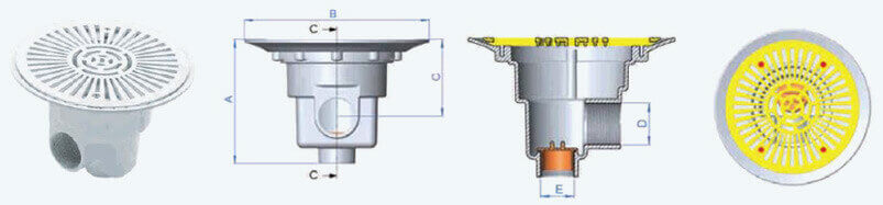Bonde de fond piscine béton