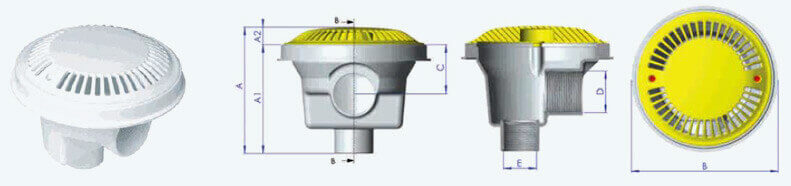 Bonde de fond piscine béton