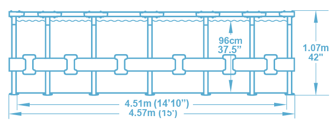 piscine hors-sol Power Steel Max ronde Diam 427 h107 cm piscine hors-sol Power Steel Max ronde Diam 457 h107 cm