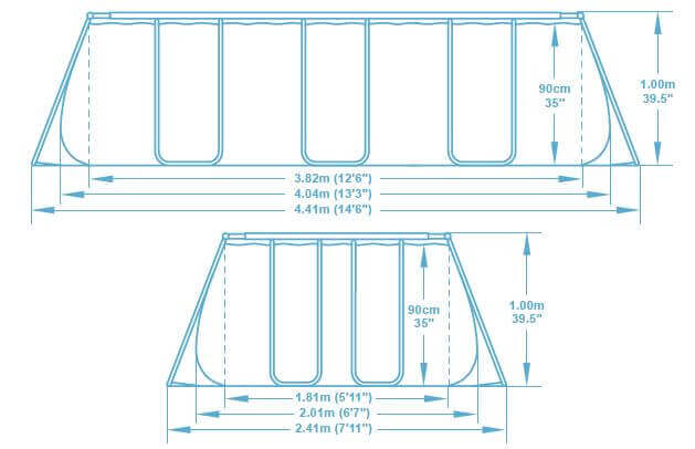 piscine hors-sol Power Steel Frame 404 x 201 x h100 cm