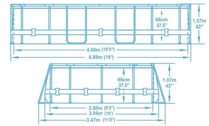 Piscine Tubulaire Bestway 488 X 305 X H 107 Cm 56448