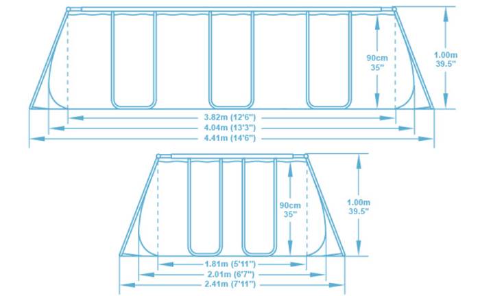Dimensions piscine tubulaire Bestway 56721