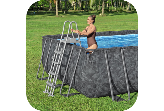 Piscine Bestway tubulaire rectangulaire APX 365 - 732 x 366 x H 132 cm (Filtre à sable)