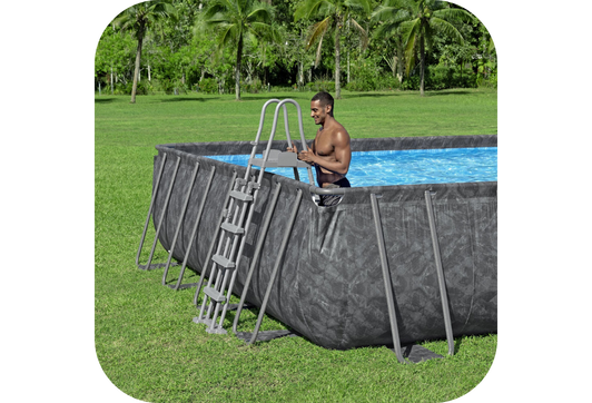 Piscine Bestway tubulaire rectangulaire APX 365 - 956 x 488 x 132 cm (Filtre à sable)