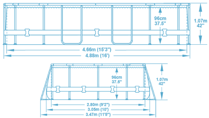 Dimensions piscine tubulaire Bestway 56964