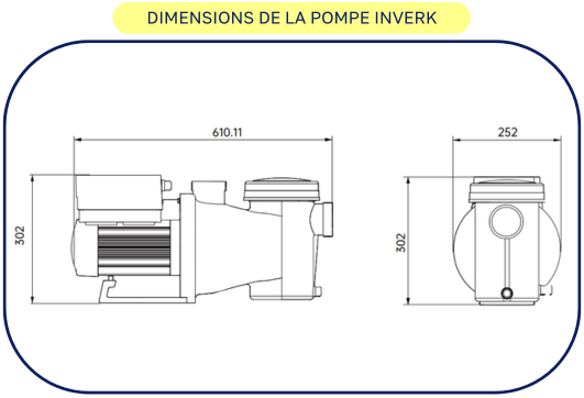 dimensions de la pompe inverk aquagem