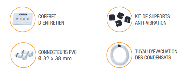 Accessoires inclus avec la pompe à chaleur Poolex Silverline Pro Miniline