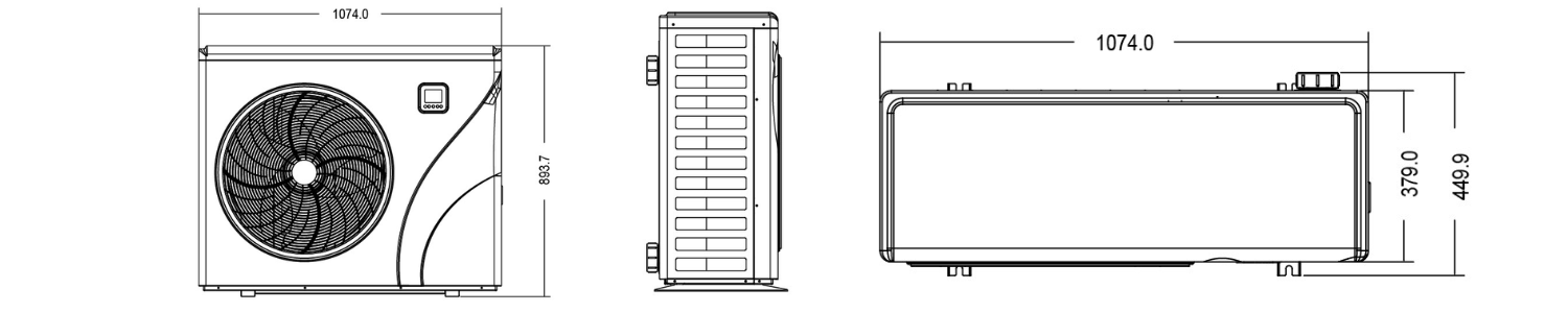 Dimensions extérieures/intérieures et poids