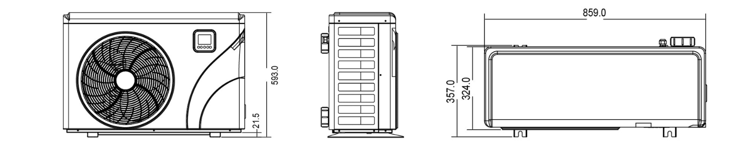 Dimensions extérieures/intérieures et poids