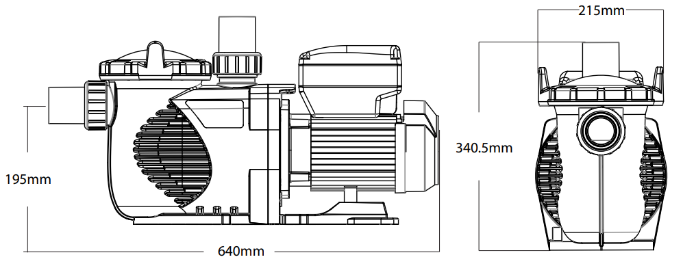 dimensions de la pompe Emaux super power SPV