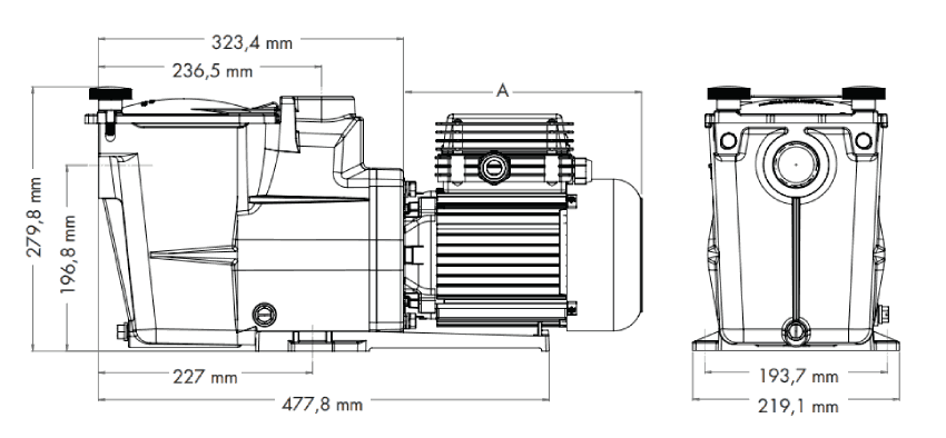 Dimensions Hayward Super Pump