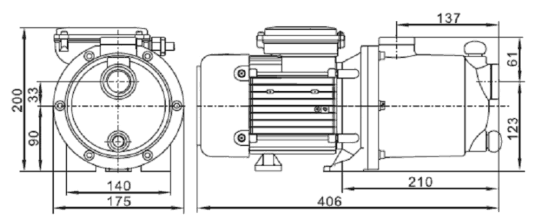 Dimensions Surpresseur SwimExpert 1 cv mono