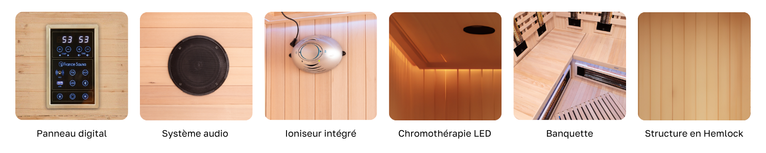 Les accessoires inclus avec le sauna Sense