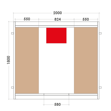 Sauna extérieur Barrel : dimensions de la cabine