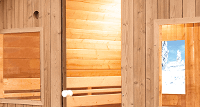 Sauna extérieur Barrel : Lumière traversante