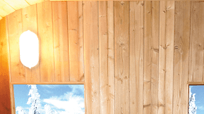 Sauna extérieur Barrel : Lumière intérieure