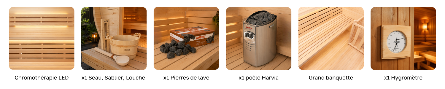 Kit complet avec le sauna à vapeur