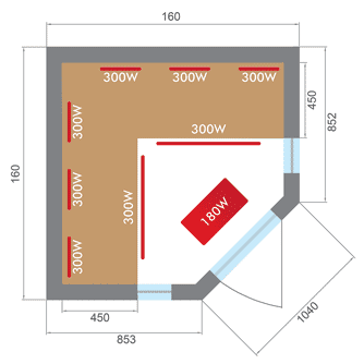 Dimensions sauna infrarouge Spectra 3 places