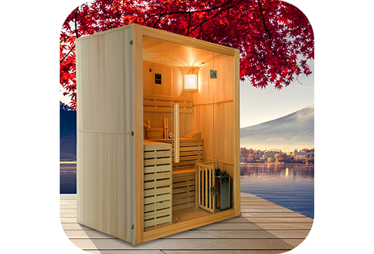 cabine en épicéa 100% canadien zen angulaire
