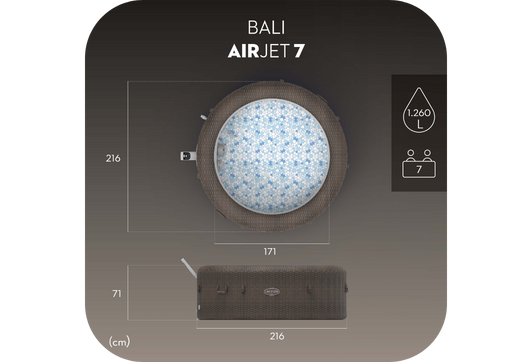 Spa gonflable Bestway Lay-Z-Spa Bali rond 5 à 7 places 12