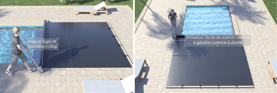 Fonctionnement de l'enrouleur motorisé iScoot pour bache à barres piscine