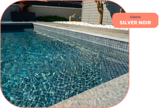 Liner PVC Armé Matrix Haogenplast Silver Noir - Effet Carrelage