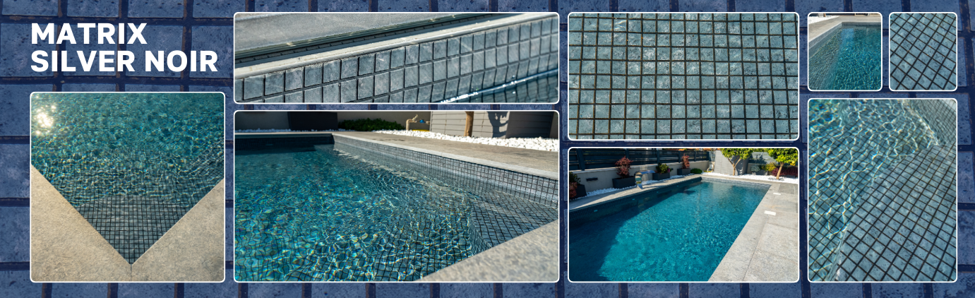 Liner PVC Armé Matrix Haogenplast Silver Noir - Effet Carrelage