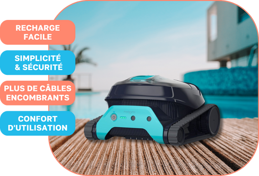 Robot Piscine Sans Fil pour Fond et Paroi 